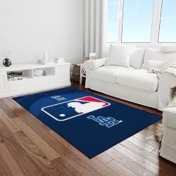mlb los angeles dodgers baseball team logo sport carpet rectangle area rug for living room home room decor light room ladg37