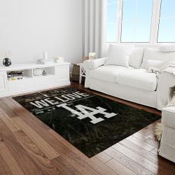 mlb los angeles dodgers baseball team logo sport carpet rectangle area rug for living room home room decor light room ladg39