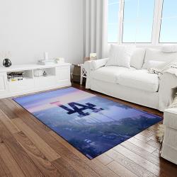 mlb los angeles dodgers baseball team logo sport carpet rectangle area rug for living room home room decor light room ladg40