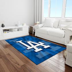 mlb los angeles dodgers baseball team logo sport carpet rectangle area rug for living room home room decor light room ladg43