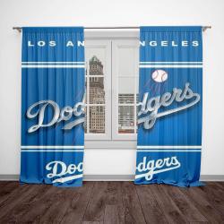 mlb los angeles dodgers baseball team logo sport window curtain home decor laldrs1