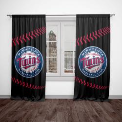 mlb minnesota twins baseball team logo sport window curtain home decor mntt1