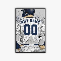 mlb new york yankees baseball team logo sport canvas home decor nttk1001