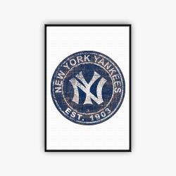 mlb new york yankees baseball team logo sport canvas home decor nttk1002