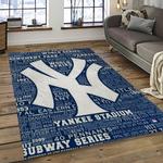 mlb new york yankees baseball team logo sport carpet rectangle area rug for living room home room decor dark room nyye13