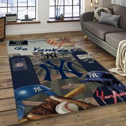 MLB New York Yankees Baseball Team Logo Sport Carpet Rectangle Area Rug For Living Room Home Room Decor NYYE21
