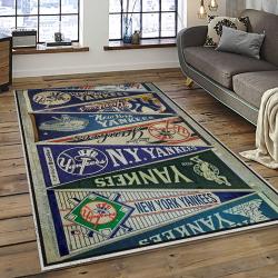 MLB New York Yankees Baseball Team Logo Sport Carpet Rectangle Area Rug For Living Room Home Room Decor NYYE30