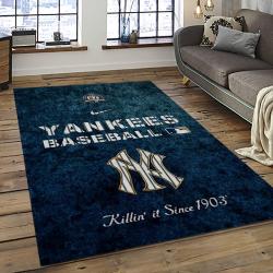 MLB New York Yankees Baseball Team Logo Sport Carpet Rectangle Area Rug For Living Room Home Room Decor NYYE33