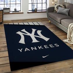 MLB New York Yankees Baseball Team Logo Sport Carpet Rectangle Area Rug For Living Room Home Room Decor NYYE62