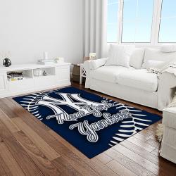 mlb new york yankees baseball team logo sport carpet rectangle area rug for living room home room decor light room nyye12