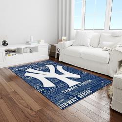 mlb new york yankees baseball team logo sport carpet rectangle area rug for living room home room decor light room nyye13
