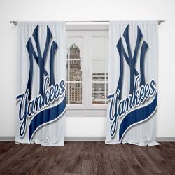 mlb new york yankees baseball team logo sport window curtain home decor nttk1