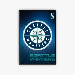 mlb seattle mariners baseball team logo sport canvas home decor stmr1001