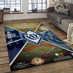 MLB Tampa Bay Rays Baseball Team Logo Sport Carpet Rectangle Area Rug For Living Room Home Room Decor TABR1