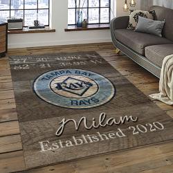 MLB Tampa Bay Rays Baseball Team Logo Sport Carpet Rectangle Area Rug For Living Room Home Room Decor TABR28