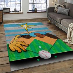MLB Tampa Bay Rays Baseball Team Logo Sport Carpet Rectangle Area Rug For Living Room Home Room Decor TABR7
