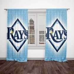 mlb tampa bay rays baseball team logo sport window curtain home decor tpbr1