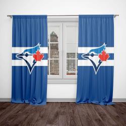 mlb toronto blue jays baseball team logo sport window curtain home decor trbj1