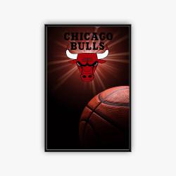 nba chicago bulls basketball team logo sport canvas home decor ccbs5002
