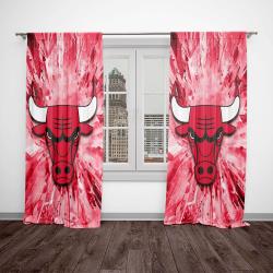 nba chicago bulls basketball team logo sport window curtain home decor ccbs1