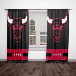 nba chicago bulls basketball team logo sport window curtain home decor ccbs3