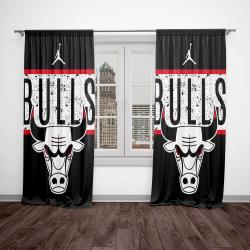 nba chicago bulls basketball team logo sport window curtain home decor ccbs4