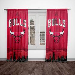 nba chicago bulls basketball team logo sport window curtain home decor ccbs5