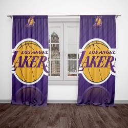 nba los angeles lakers basketball team logo sport window curtain home decor lall1