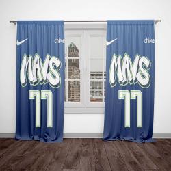 nba mavericks basketball team logo sport window curtain home decor mvrk3