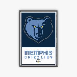 nba memphis grizzlies basketball team logo sport canvas home decor mpg1002