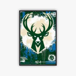 nba milwaukee bucks basketball team logo sport canvas home decor mwb1002