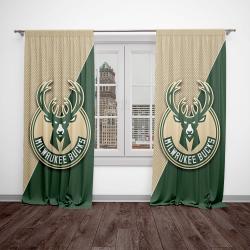 nba milwaukee bucks basketball team logo sport window curtain home decor mwb1