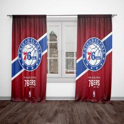 nba philadelphia 76ers basketball team logo sport window curtain home decor plb1