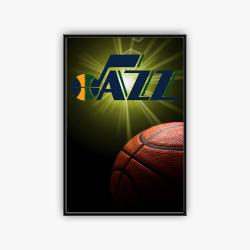 nba utah jazz basketball team logo sport canvas home decor utj1002