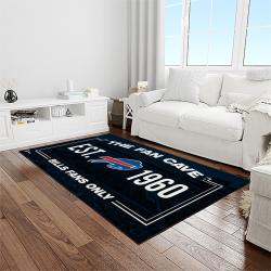 nfl buffalo bills football team logo sport carpet rectangle area rug for living room home room decor light room bfbl19