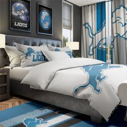 NFL Detroit Lions Football Team Bedroom Set Duvet Cover Area Rug Canvas Print DTLI1