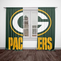 nfl green bay packers football team logo sport window curtain home decor gbpc1