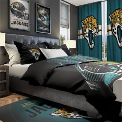 NFL Jacksonville Jaguars Football Team Bedroom Set Duvet Cover Area Rug Canvas Print JKJA1