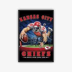 nfl kansas city chiefs football team logo sport canvas home decor kccf1001