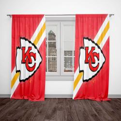 nfl kansas city chiefs football team logo sport window curtain home decor kccf1