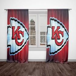 nfl kansas city chiefs football team logo sport window curtain home decor kccf2