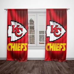 nfl kansas city chiefs football team logo sport window curtain home decor kccf3