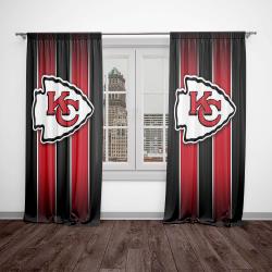 nfl kansas city chiefs football team logo sport window curtain home decor kccf4