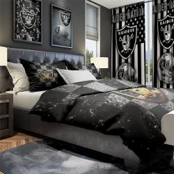 NFL Las Vegas Raiders Football Team Bedroom Set Duvet Cover Area Rug Canvas Print LAR2