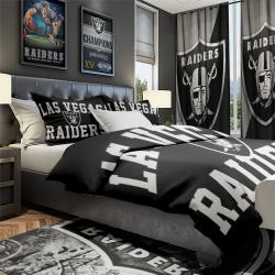 NFL Las Vegas Raiders Football Team Bedroom Set Duvet Cover Area Rug Canvas Print LAR4