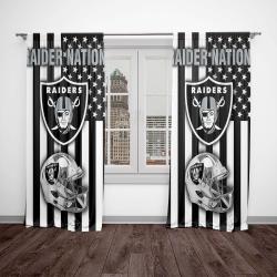 nfl las vegas raiders football team logo sport window curtain home decor lar3