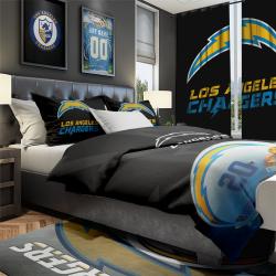 NFL Los Angeles Chargers Football Team Bedroom Set Duvet Cover Area Rug Canvas Print LACG1