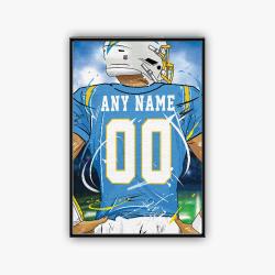nfl los angeles chargers football team logo sport canvas home decor lacg1001