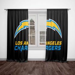 nfl los angeles chargers football team logo sport window curtain home decor lacg1