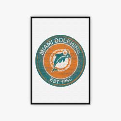 nfl miami dolphins football team logo sport canvas home decor mmdo1002